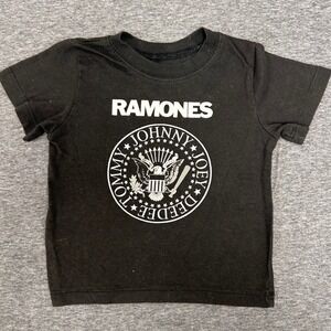 Kids Ramones 1234 Logo T Shirt Black 18M Cotton Poly Blend Rock Iconic Punk Rock